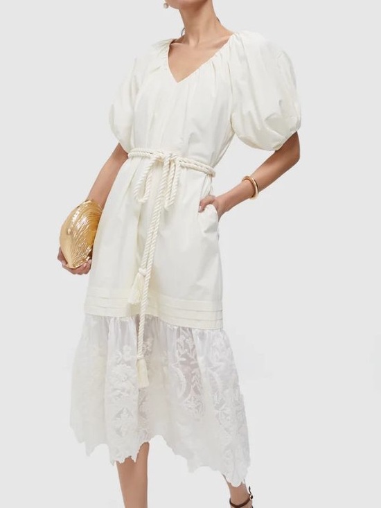 Tuckernuck Dresses & Skirts - [NWT] $288 TUCKERNUCK x Studio McGee Cream Cotton Juniper dress. Size Small